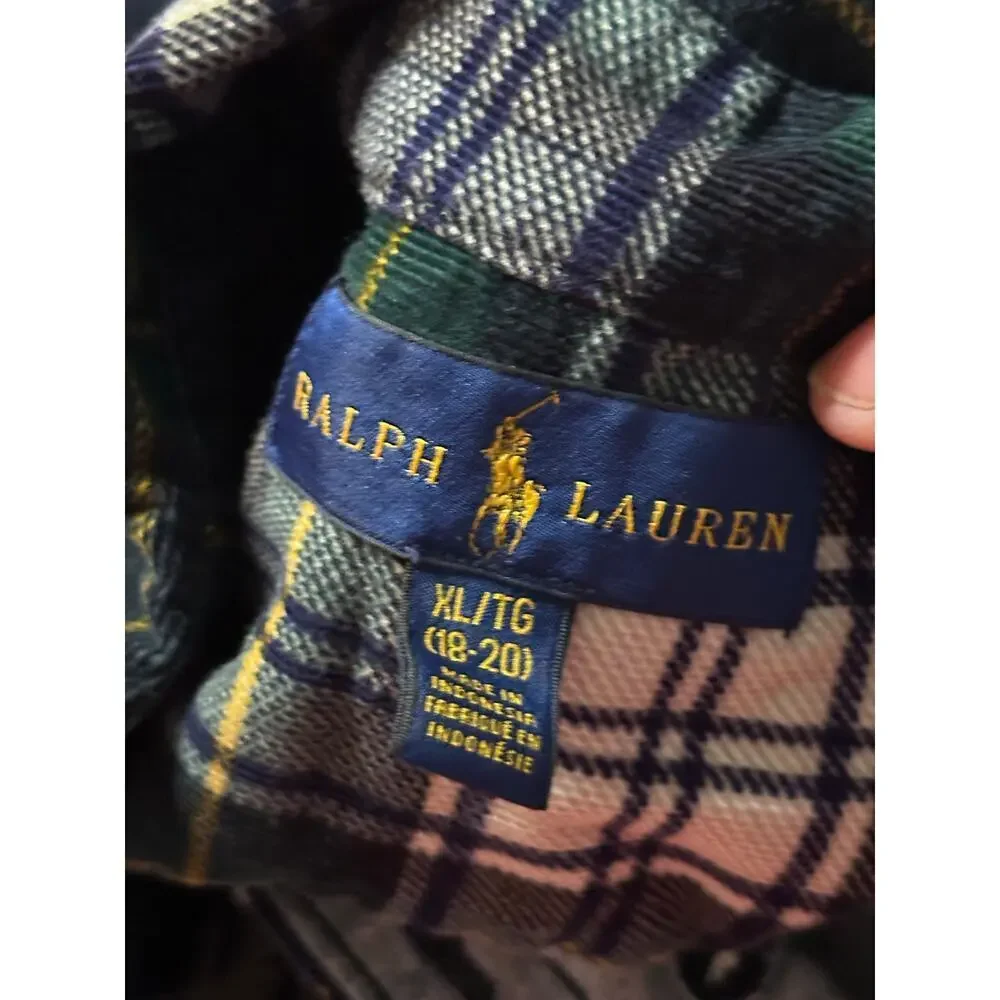 Ralph Lauren Boys Multicolor Cotton Corduroy Button Down Shirt Size XL 18/20